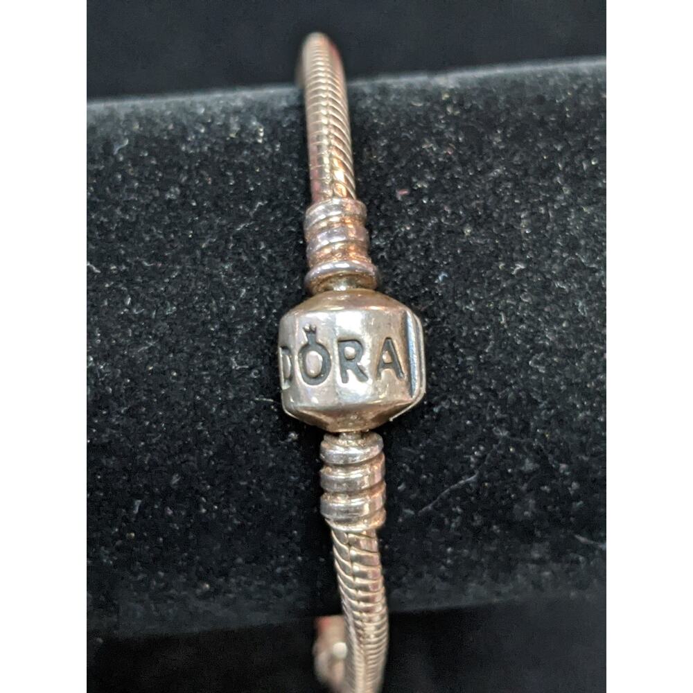 Pandora Moments 7" Three Section Silver Bracelet Locking Clasp Twist On